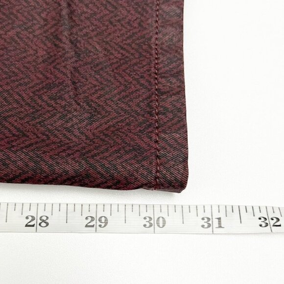 Lafayette 148 Coated Jeans Womens 6 Burgundy Mid Rise Straight Herringbone Print - Picture 9 of 13